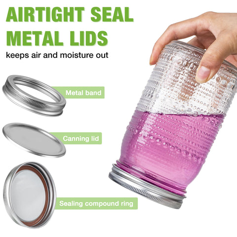Wide-mouth 32oz jars ideal for centerpieces, gifts, and food storage.