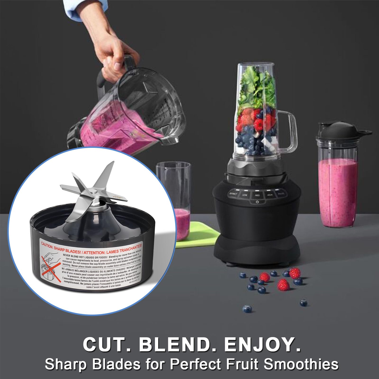 Wadoy Pro Extractor Blade closeup on Nutribullet NB-203