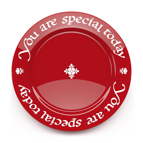 Waechtersbach You Are Special Today red plate with bold glaze for celebratory meals