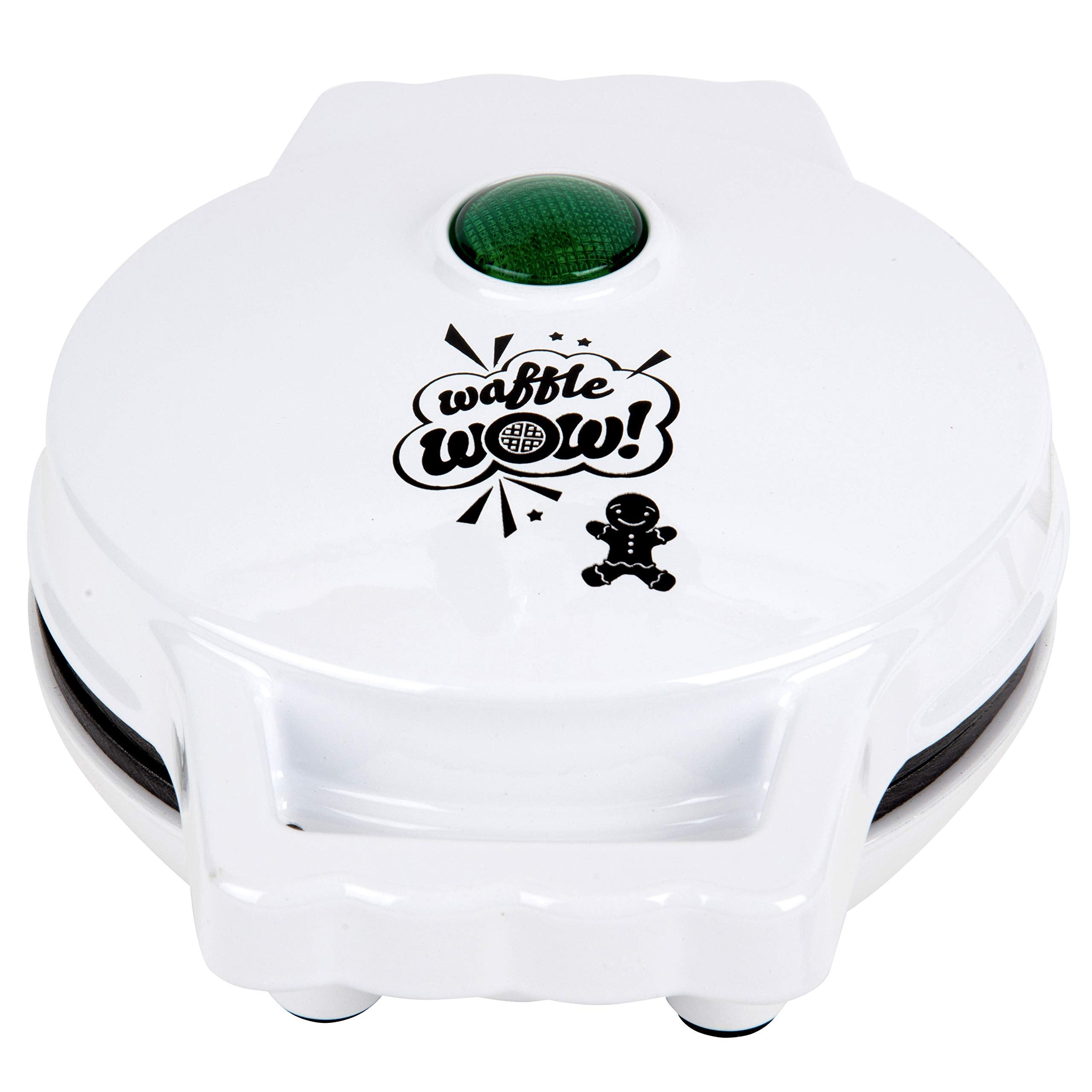 Waffle Wow Gingerbread Man mini waffle maker decorating gingerbread faces prompts family fun.
