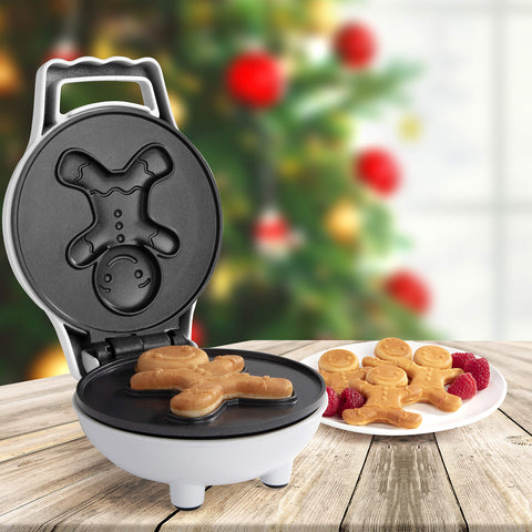 Waffle Wow Gingerbread Man mini waffle maker gift-ready packaging.