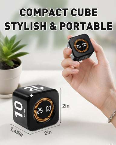 WAFHX Pomodoro Timer Cube mute button for quiet spaces.