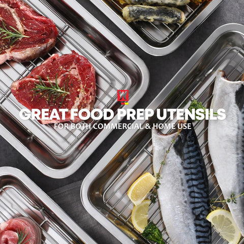 Wagensteiger 3-in-1 tray with rack supports resting grilled meats.