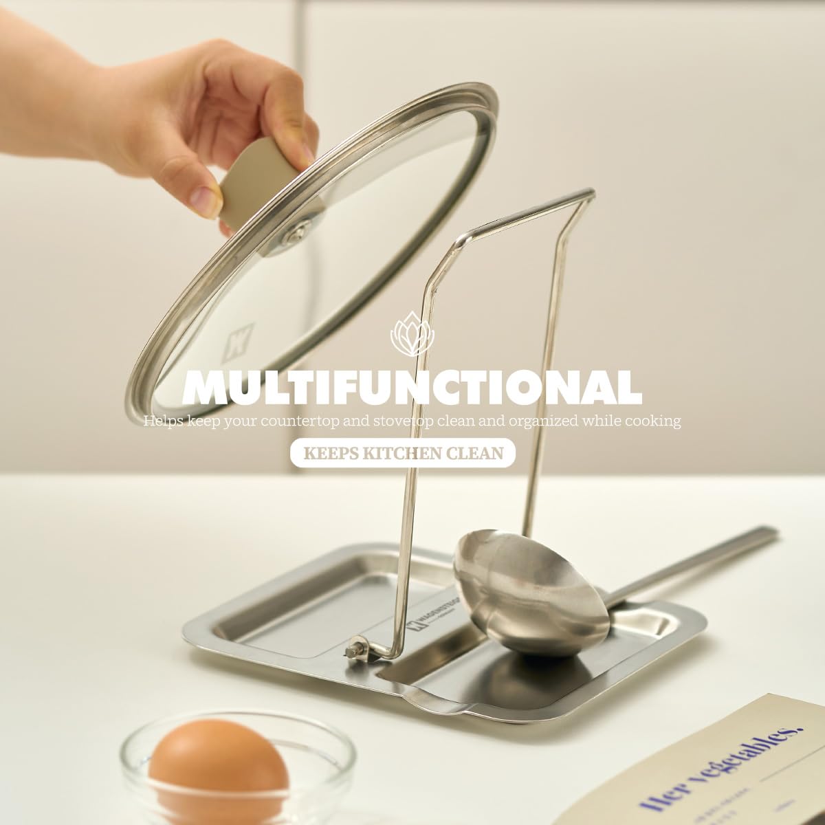WAGENSTEIGER dishcloth rack keeps towels dry and within reach.