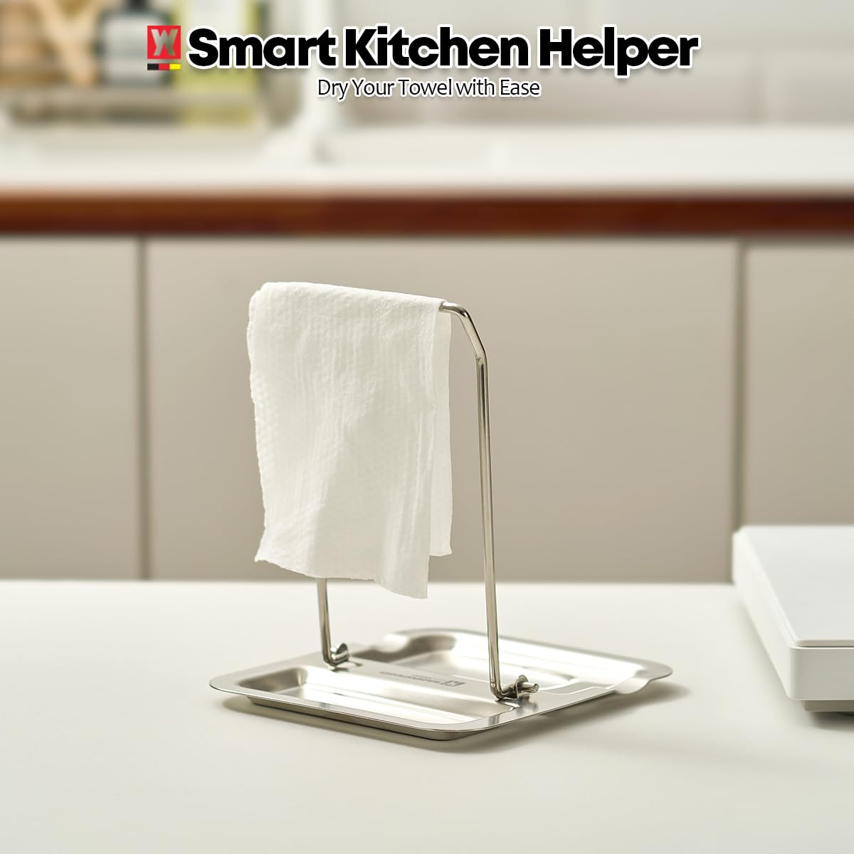 WAGENSTEIGER grooved design utensil rack holds spoons securely.