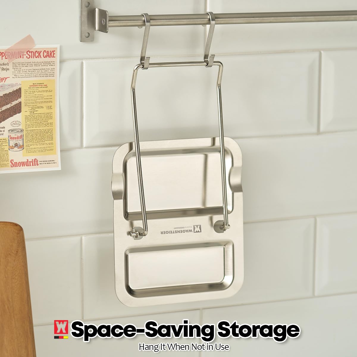 WAGENSTEIGER stainless steel kitchen stand offers a sleek, durable organizer.