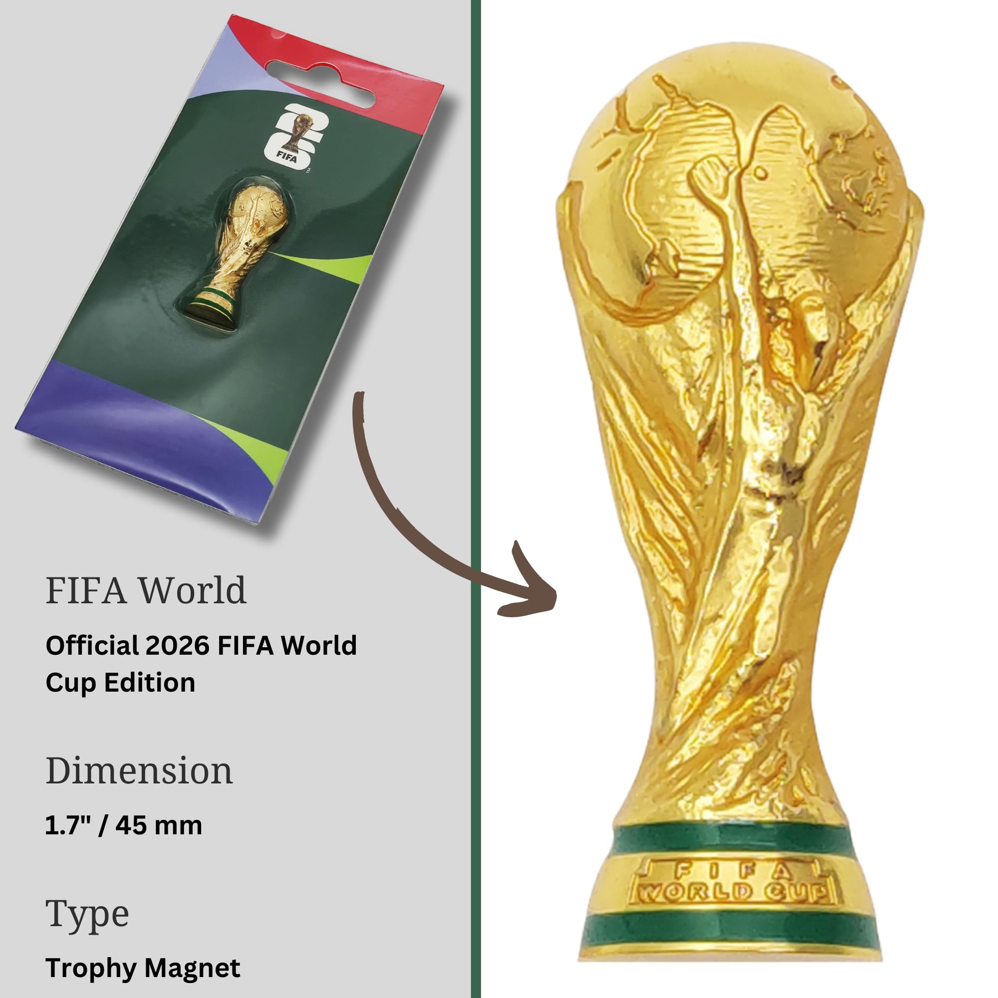 Wagon International official World Cup 2026 magnet on metal surface display