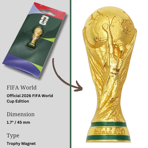 Wagon International official World Cup 2026 magnet on metal surface display