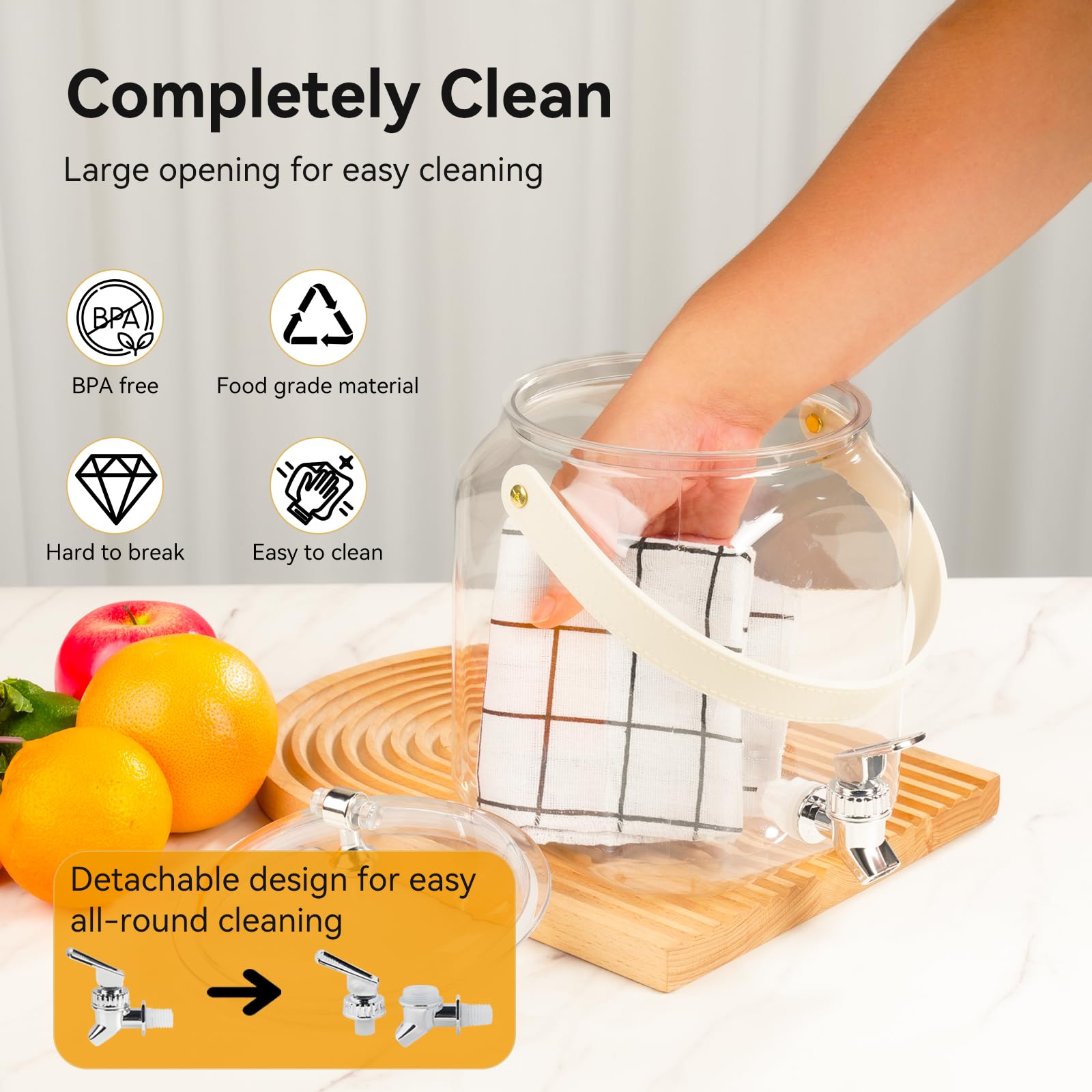 Wagrvuy easy-clean system with quick-release parts for thorough scrubbing.