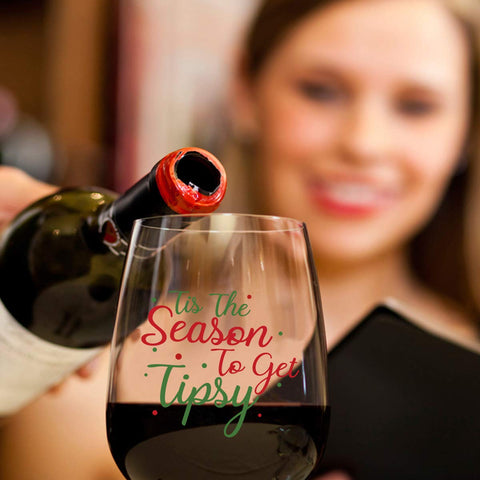 Waipfaru Tis the Season multi-use glass suits wine, wort, milkshakes, or water.