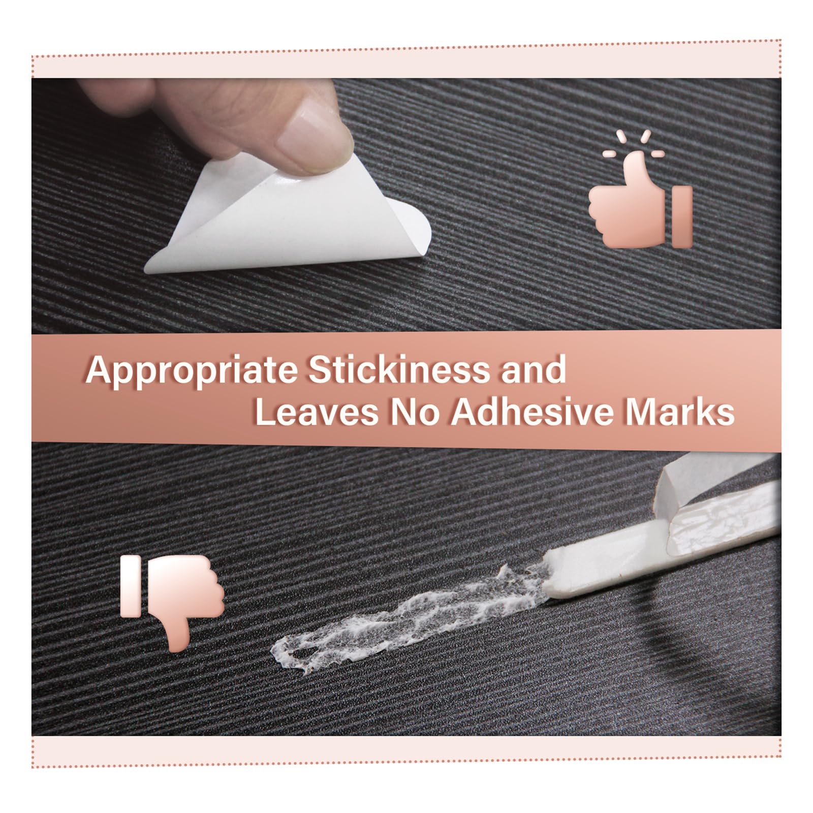 WAITER TREE no-residue adhesive sticks safely on fabrics.
