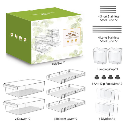 WAKISA clear sink storage organizer keeps items easy to locate in a compact space.