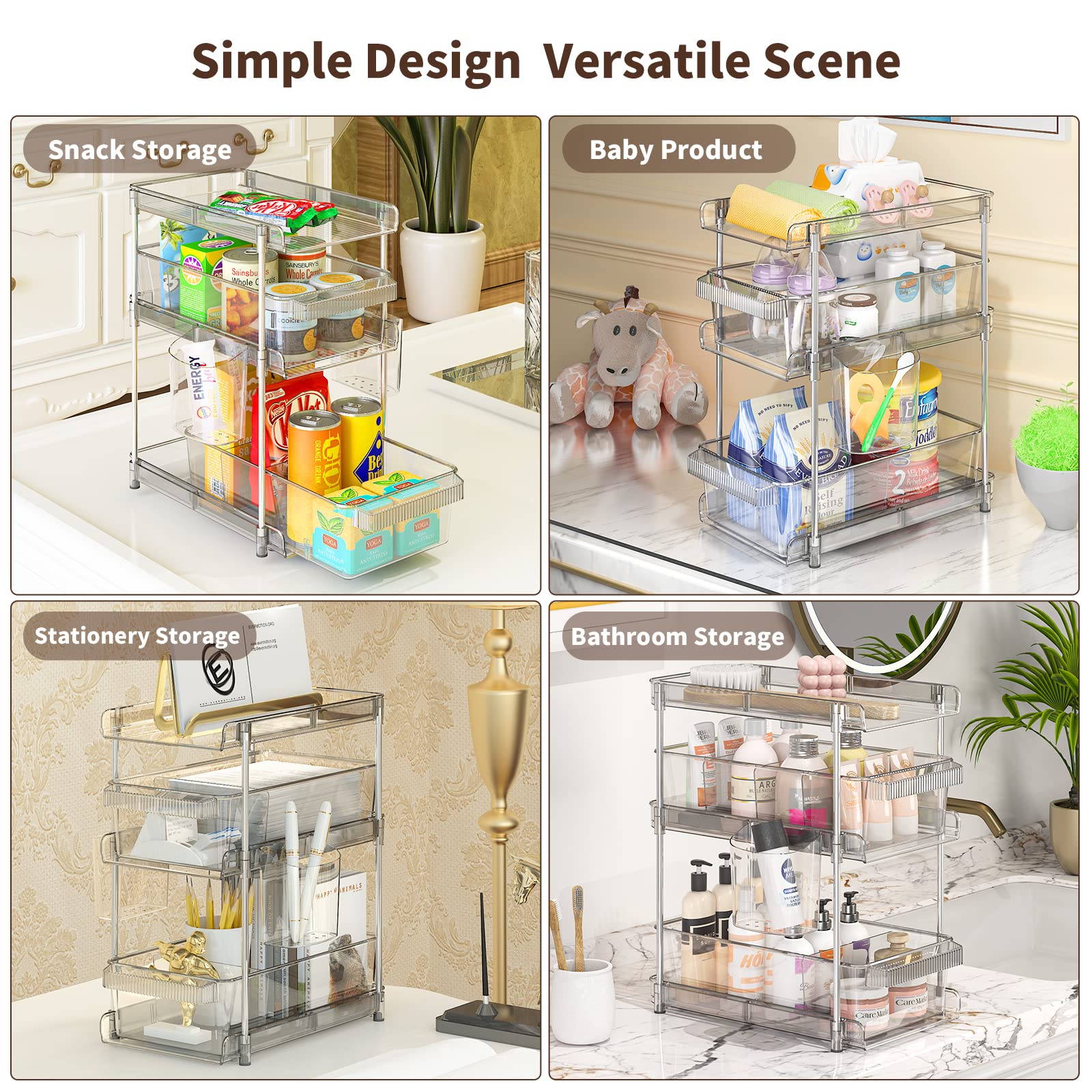 WAKISA multi-purpose storage for kitchen, bathroom, and under-sink organization.