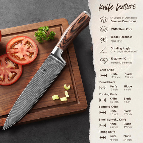 Wakoli EDIB bread knife with serrated edge for clean bread slices