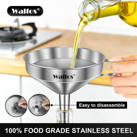 Walfos 4-1-inch mouth funnel ready for narrow-neck liquids and oils