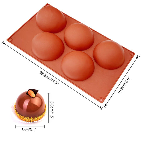 Walfos BPA-free non-stick semi-sphere mold provides easy demolding.