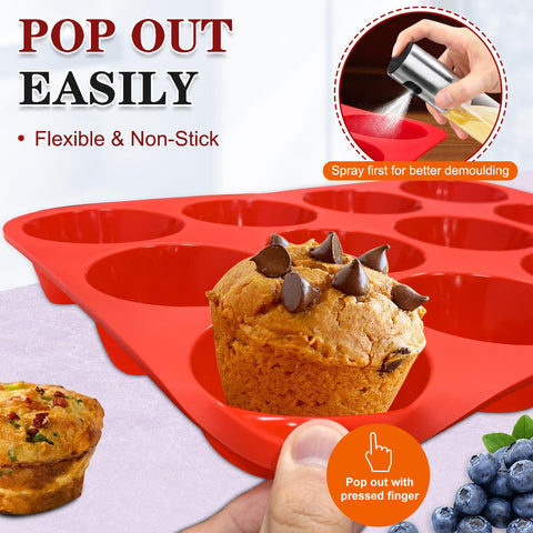 Walfos BPA-free silicone muffin pan for safe baking.