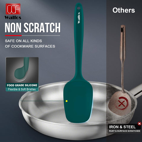 Walfos BPA-free silicone spatula highlighting safe materials
