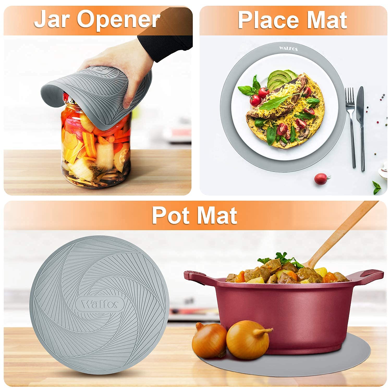 Walfos BPA-free silicone mat keeps cooking surfaces safe during use.
