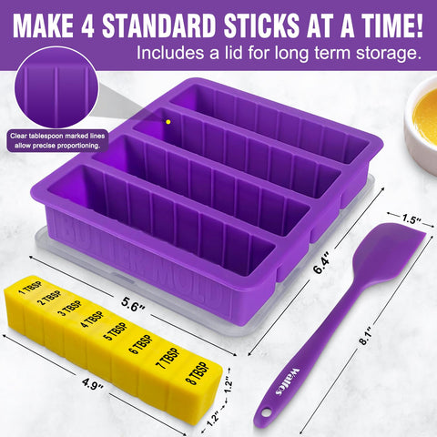 Walfos butter mold with 8 TBSP cavity for standard sticks.