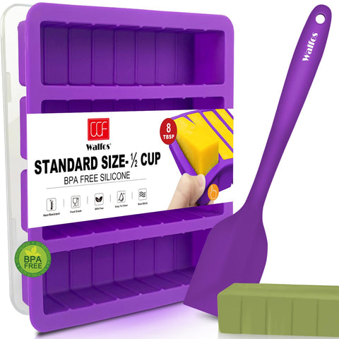 Walfos butter mold with lid for easy fridge storage.