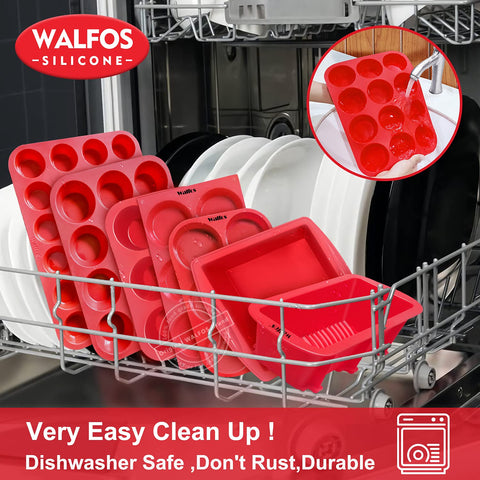 Walfos compact silicone pans for mini desserts and snack-sized treats.