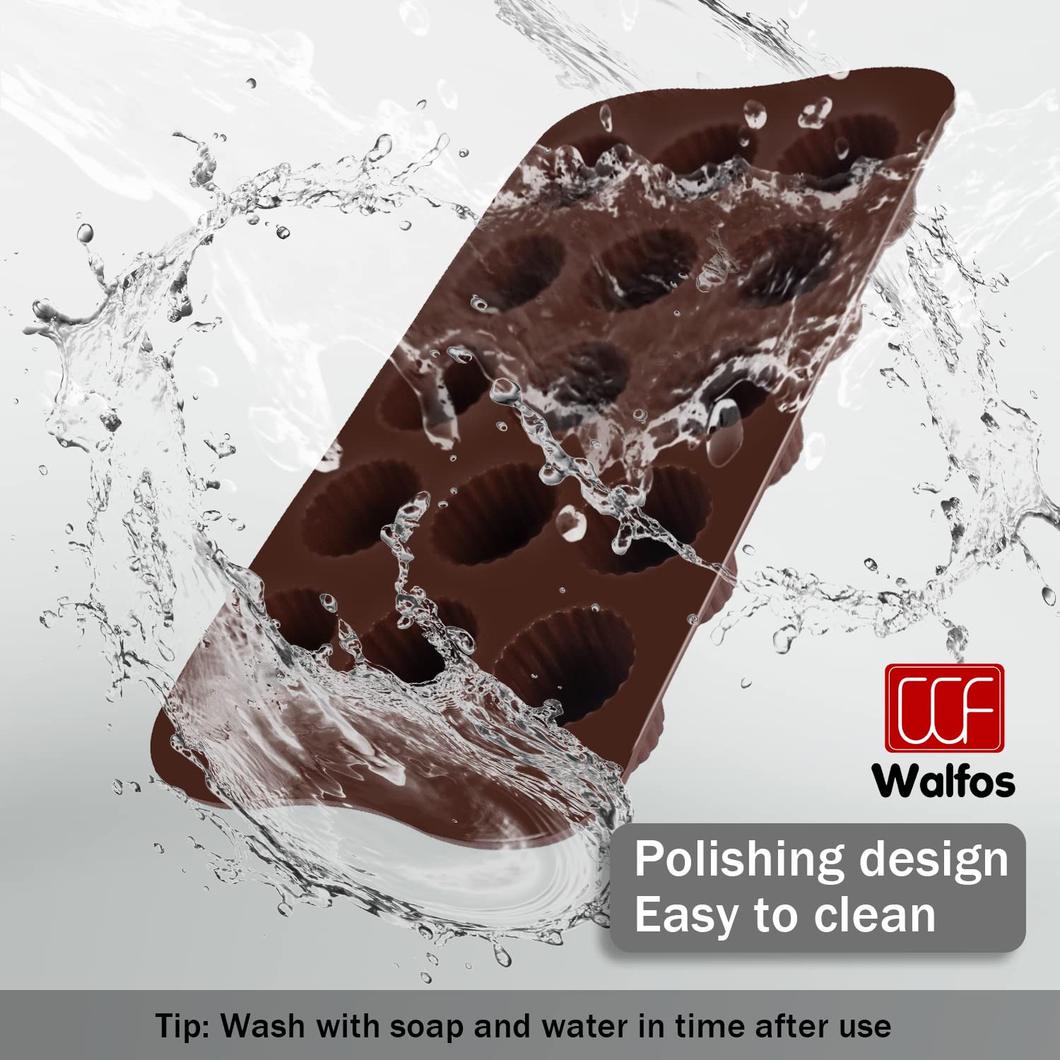 Walfos dishwasher-safe silicone mold is easy to clean after creations.