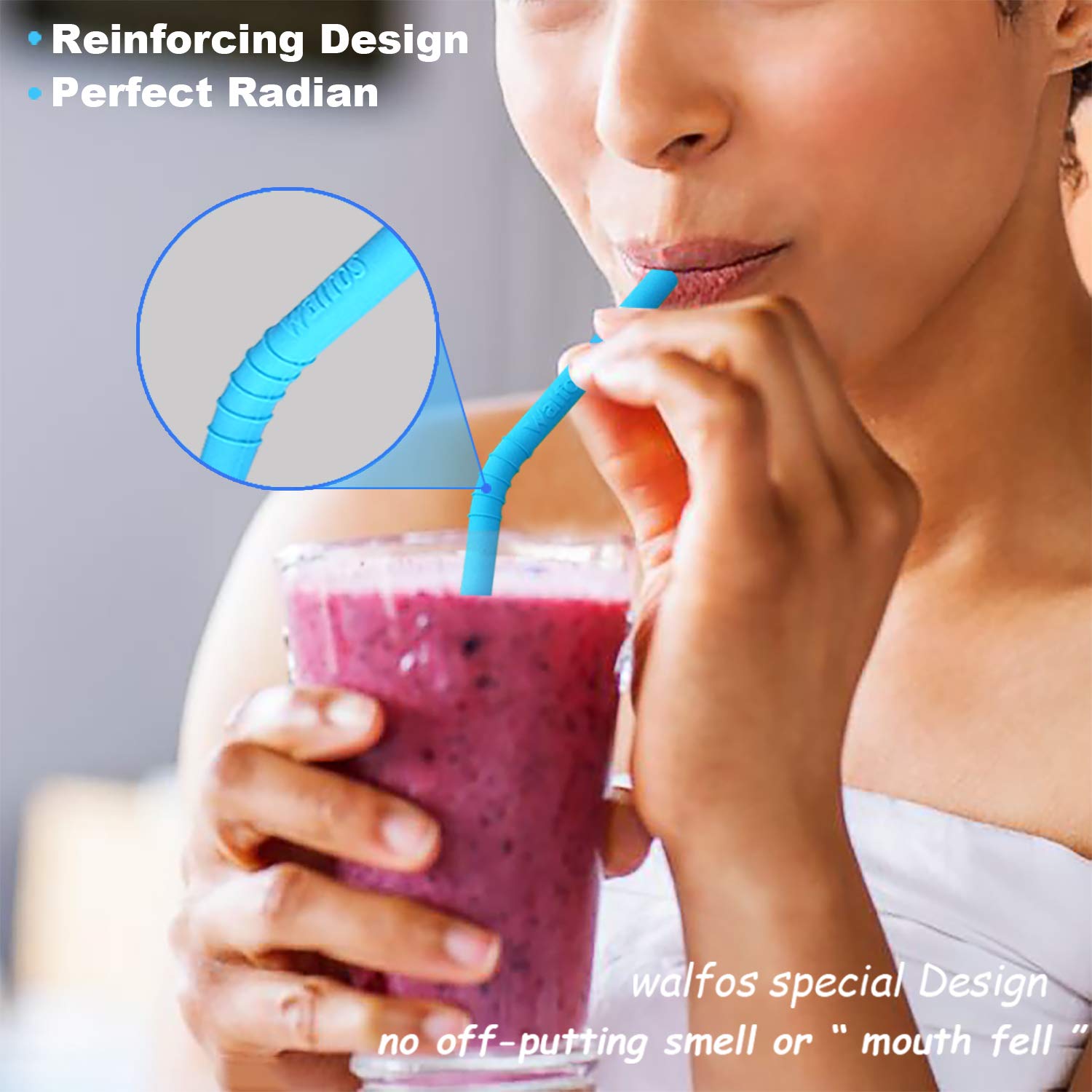 Walfos dishwasher-safe silicone straws stay rust-free over time.