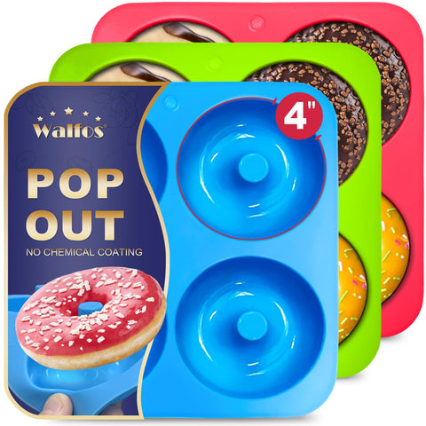 Walfos 4-inch donut mold offers easy release for quick, mess-free donuts.