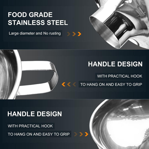 Walfos ergonomic handle design funnel for steady pouring