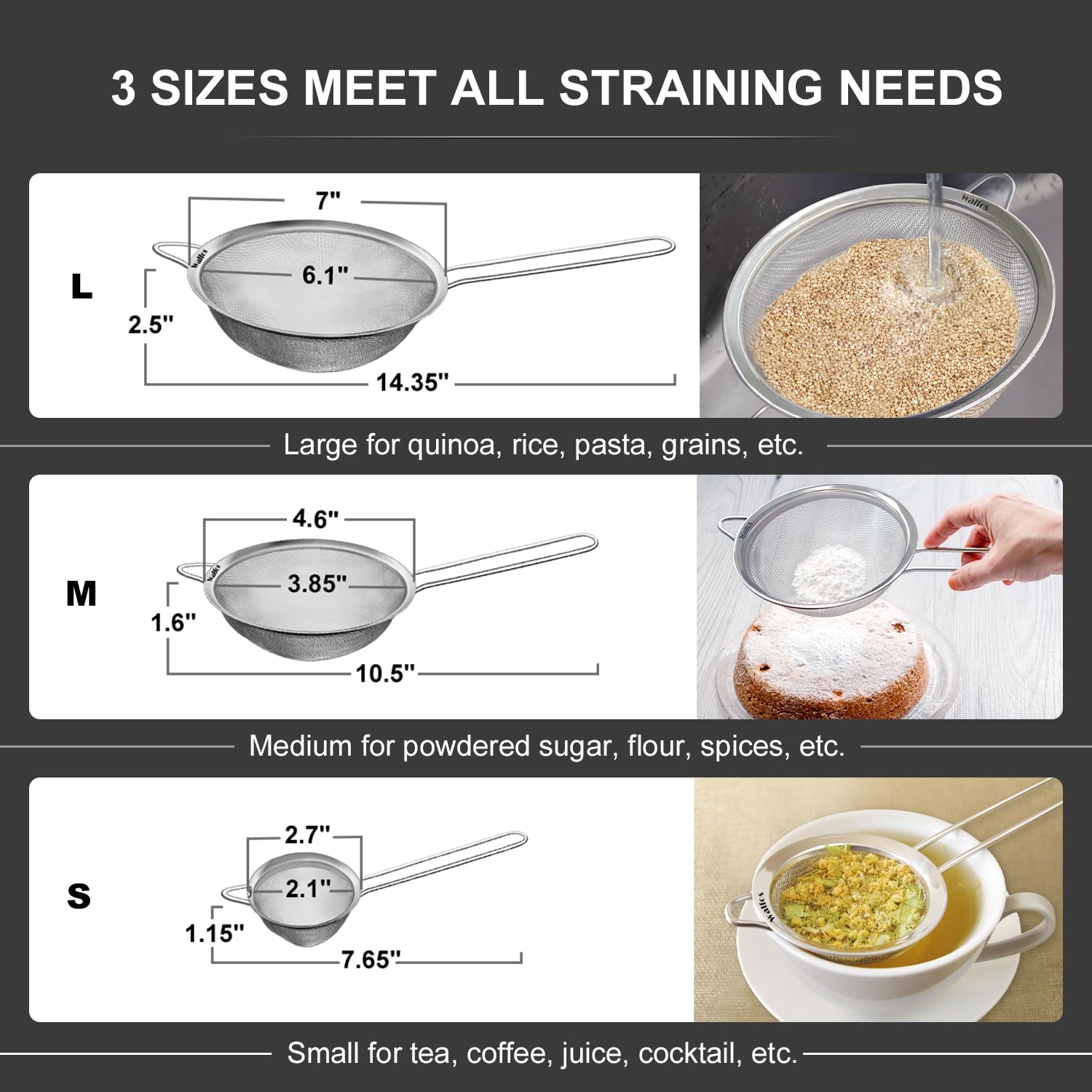 Walfos fat skimmer spoon used to lift fat from soup or stock.