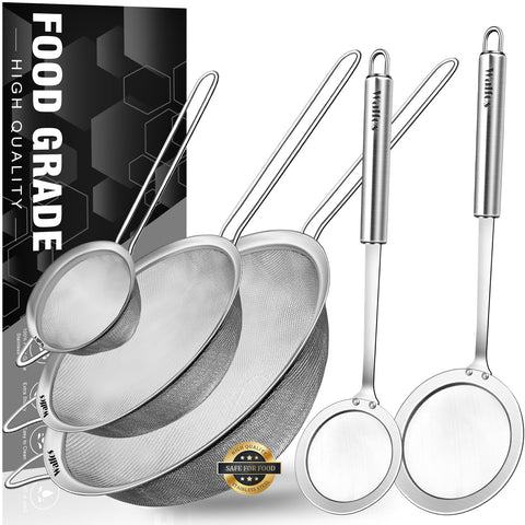 Walfos fine mesh strainer set for rinsing quinoa and pasta.