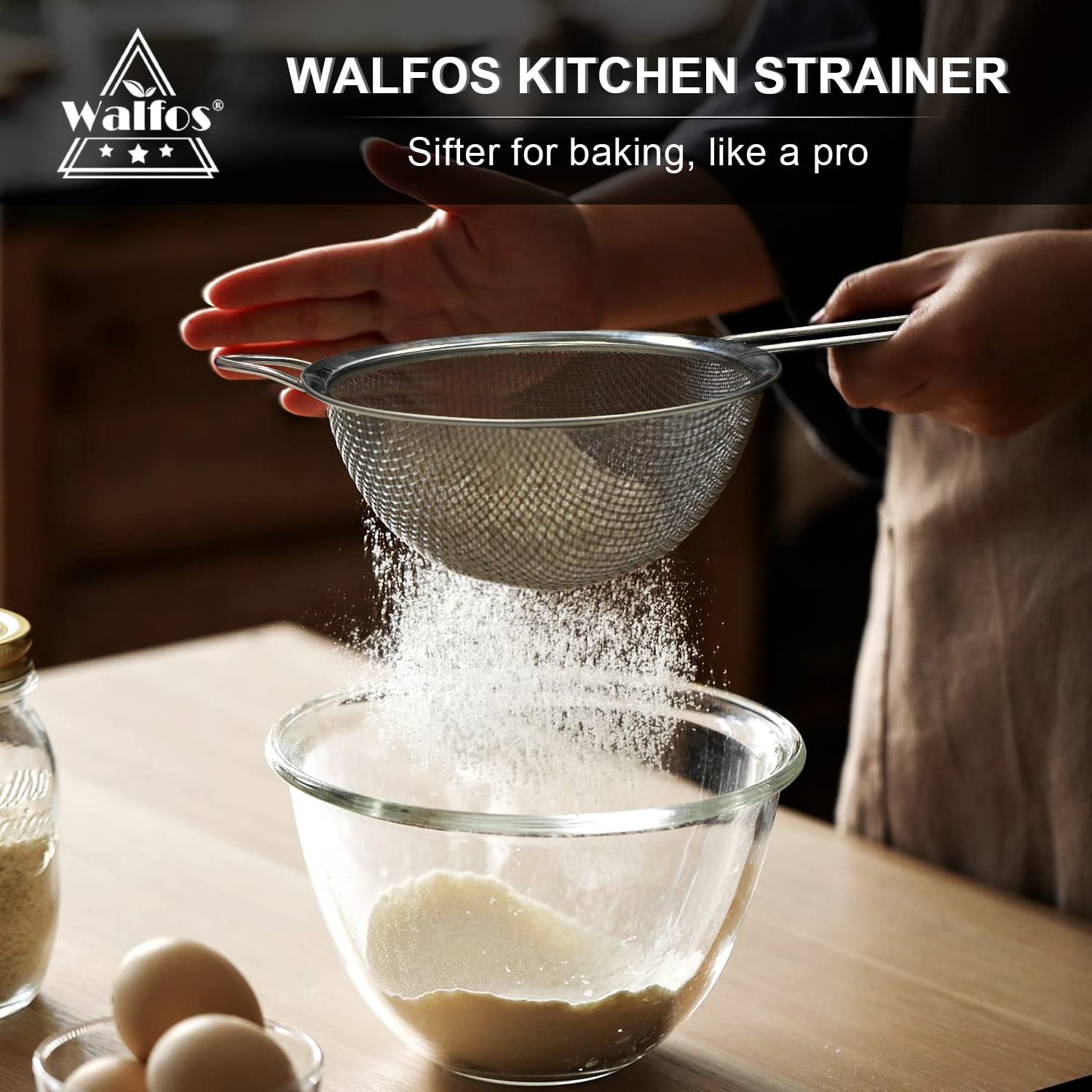 Walfos long-handle for safe lifting from hot water.