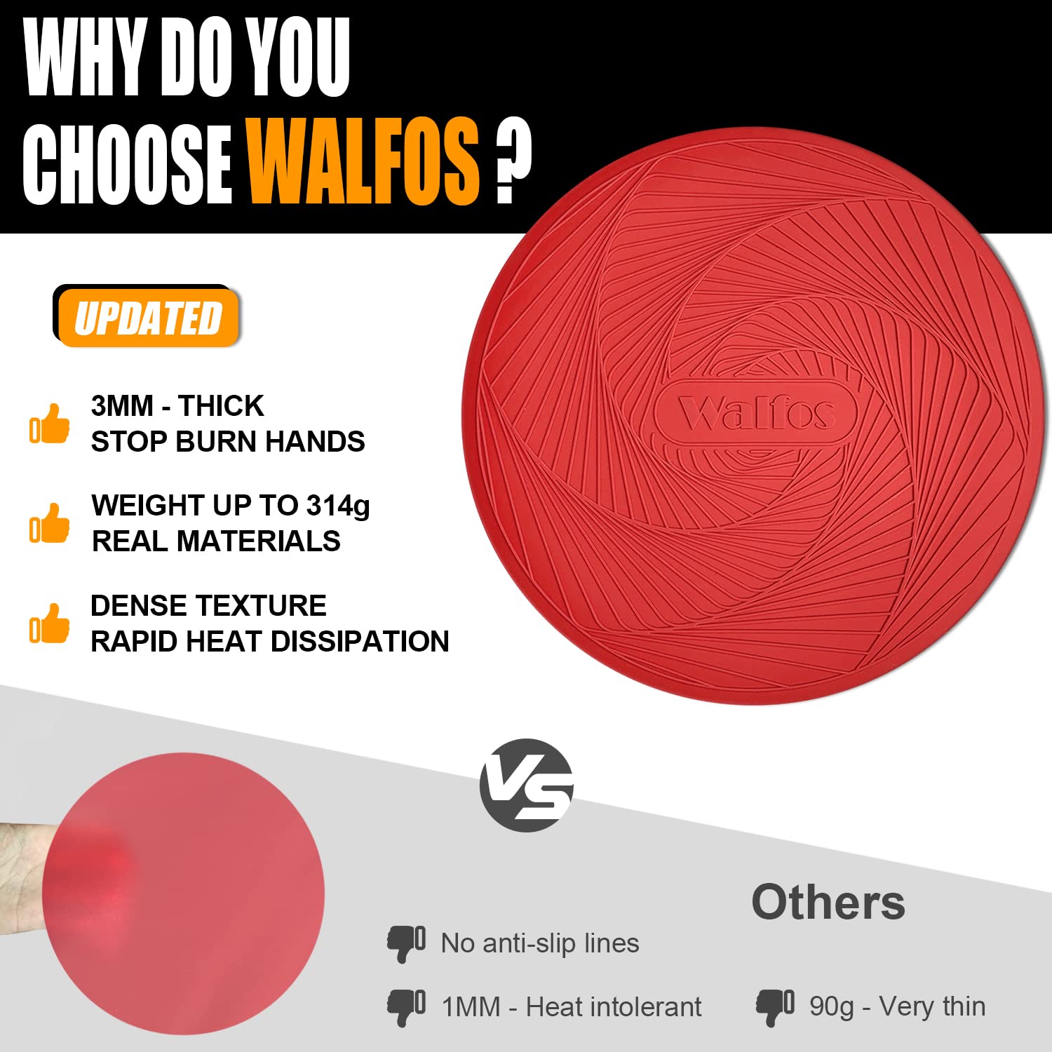 Walfos 12-inch microwave mat covers larger dishes to reduce mess.