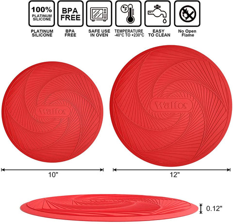 Walfos red silicone mat adds color and practicality to your kitchen.