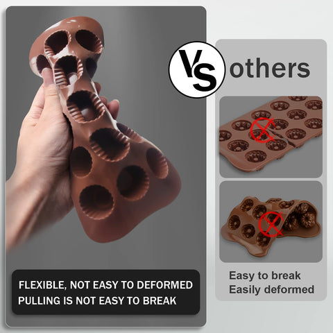 Walfos mini peanut butter cups mold creates small treats for portion control.