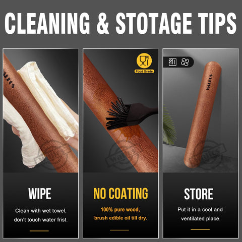 Walfos mini rolling pin set with nonstick silicone mat for easy rolling.