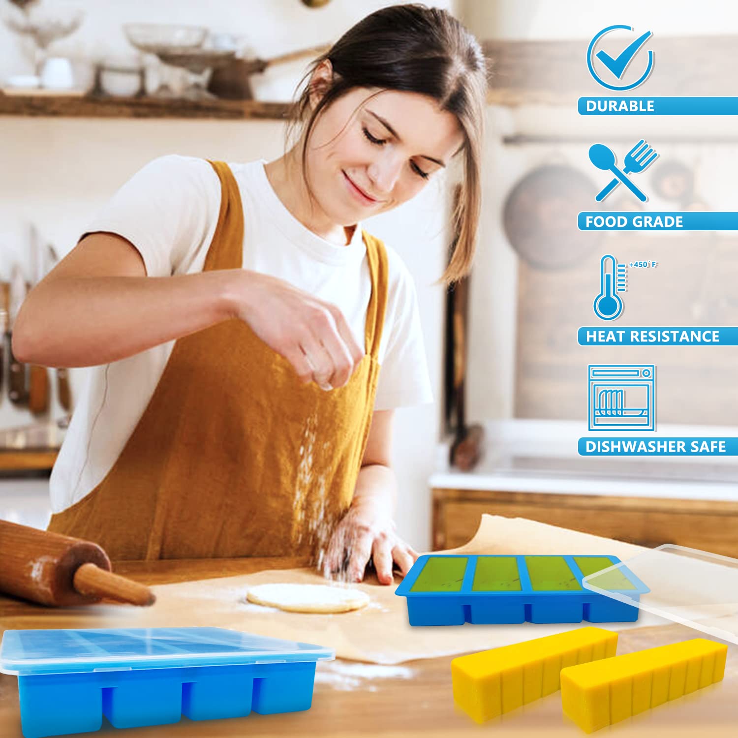 Walfos non-stick surface allows effortless butter release from the mold.