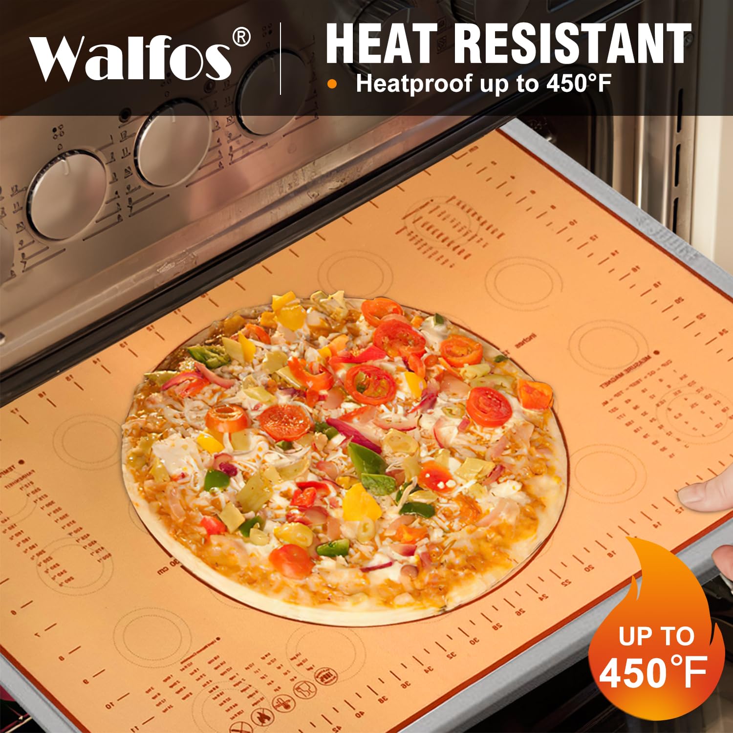 Walfos pastry mat is heat resistant up to 450°F for versatile baking