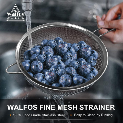 Walfos rinse quinoa and drain rice with the fine mesh filter.
