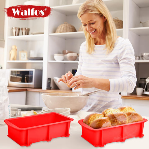 Walfos silicone bread pan is dishwasher-safe for easy cleanup after treats.