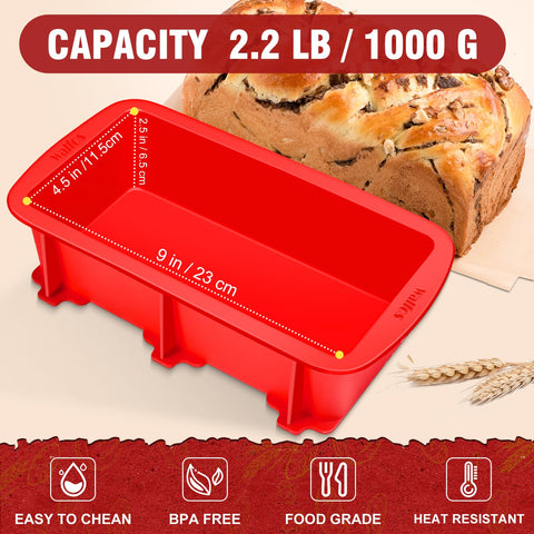 Walfos silicone bread pan supports meatloaf and banana bread with even heat.