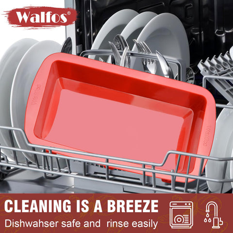 Walfos silicone loaf pan is microwave to freezer friendly for flexible prep.