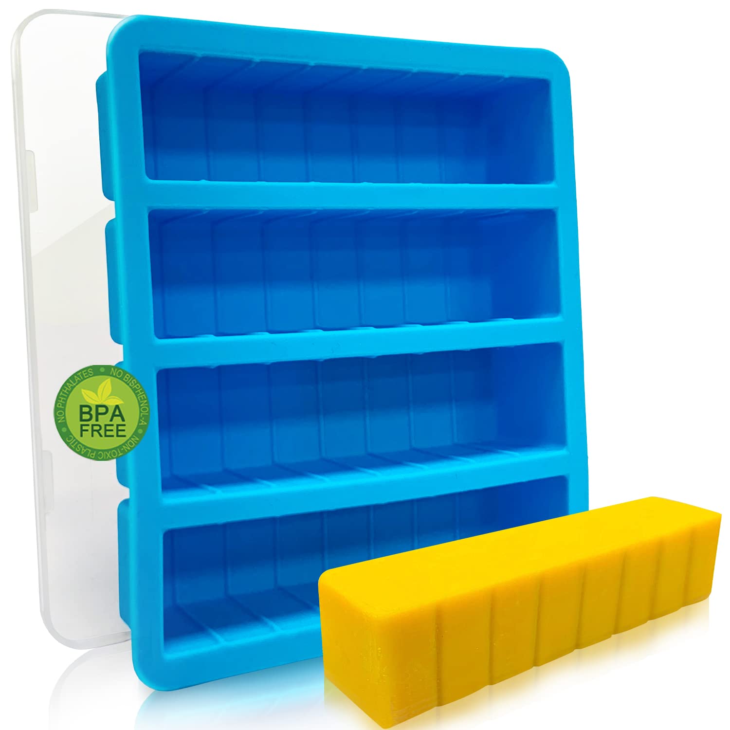 Walfos silicone butter mold with lid for precise portions and easy storage.