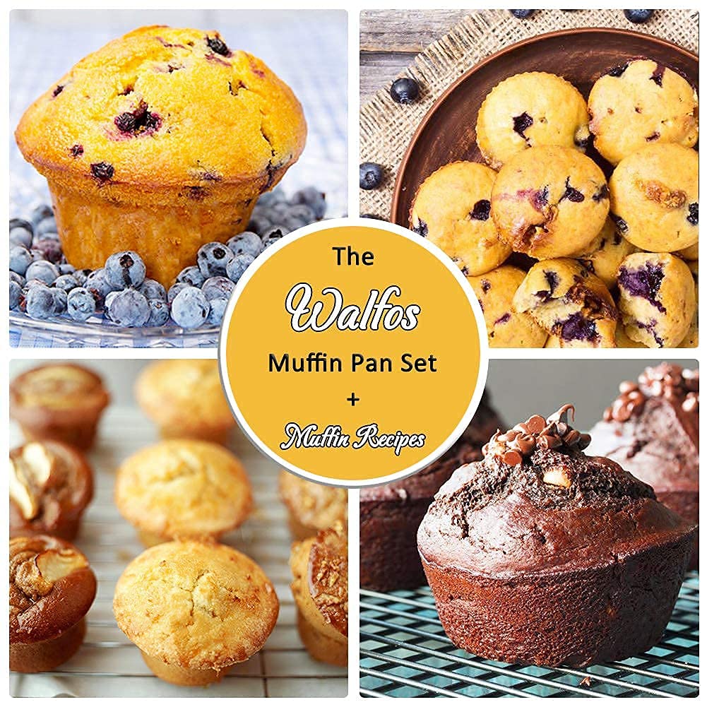 Walfos dishwasher-safe silicone muffin pan for easy cleanup.