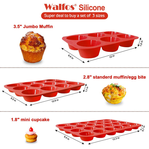 Walfos silicone muffin pan mini 24-cup for bite-sized treats.