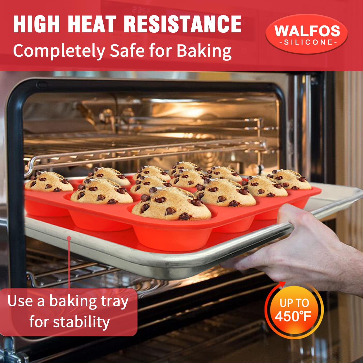 Walfos nonstick pan with no coating for healthier baking.