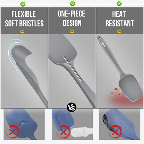 Walfos silicone spatula surface is non-stick and easy to scrape