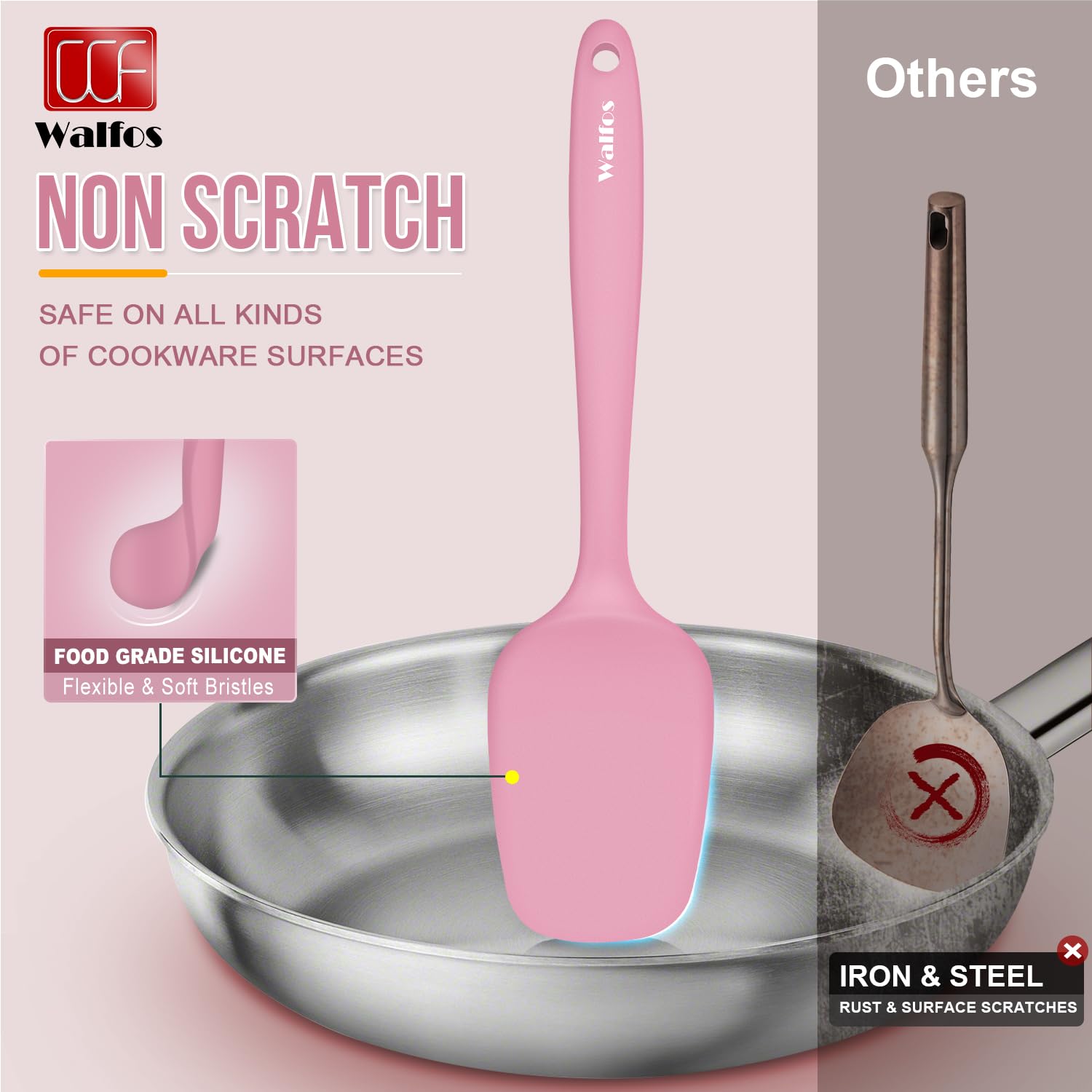 Walfos spatula in use for cooking and mixing