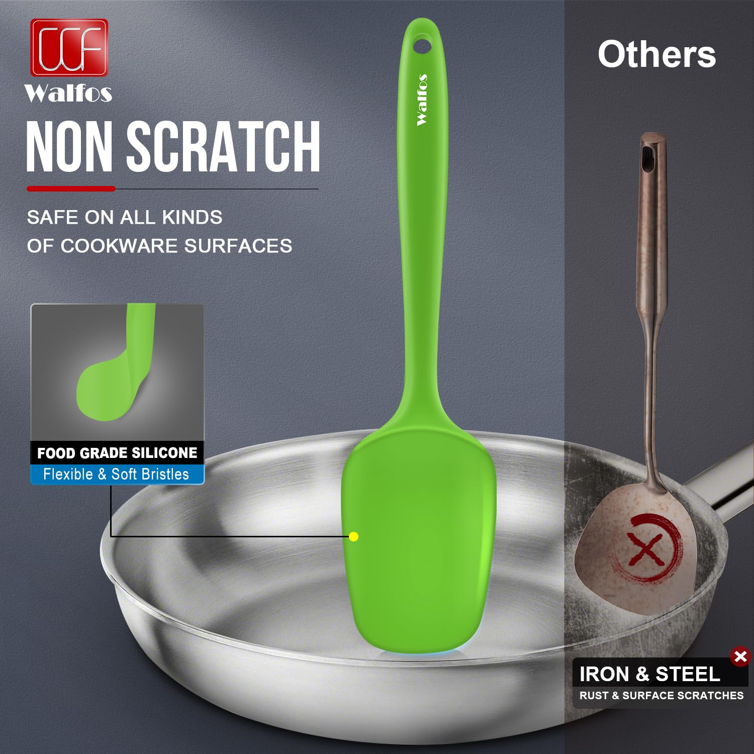 Walfos multicolor spatulas suitable for cooking, baking, mixing